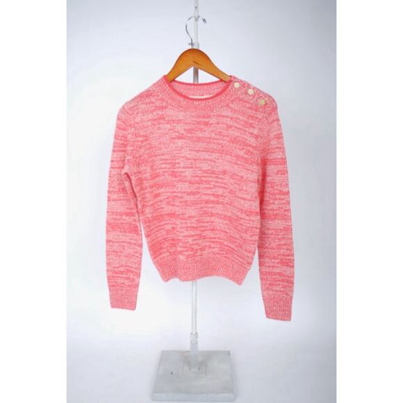 Vanessa Bruno Jaslin Marled Pink Sweater Button Shoulder Baby Alpaca Size S - Picture 1 of 10